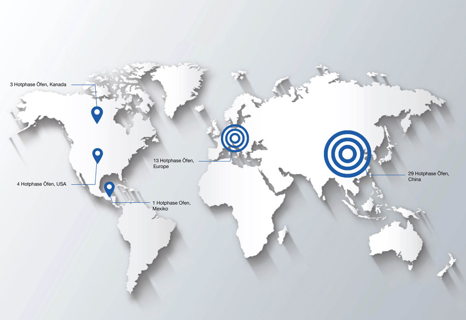 Hotphase Öfen für Presshärten Weltkarte